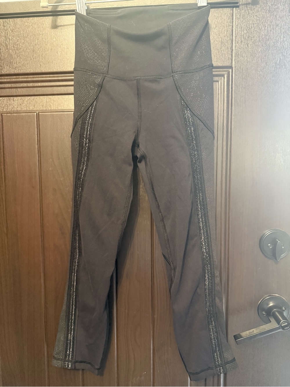 lululemon athletica Black High-Waist Leggings with Side Mesh Detail